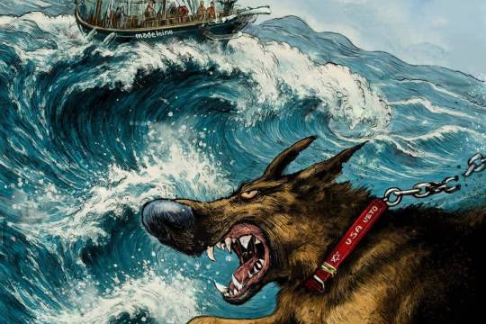 The Madeleine ship advances towards the besieged shores of Gaza