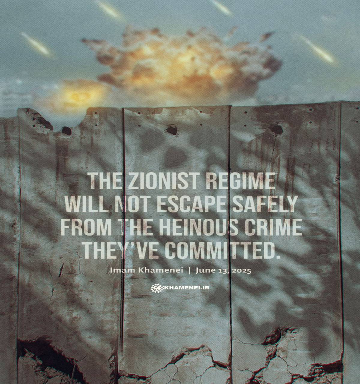 The Zionist regime will not escape safely from the heinous crime they’ve committed