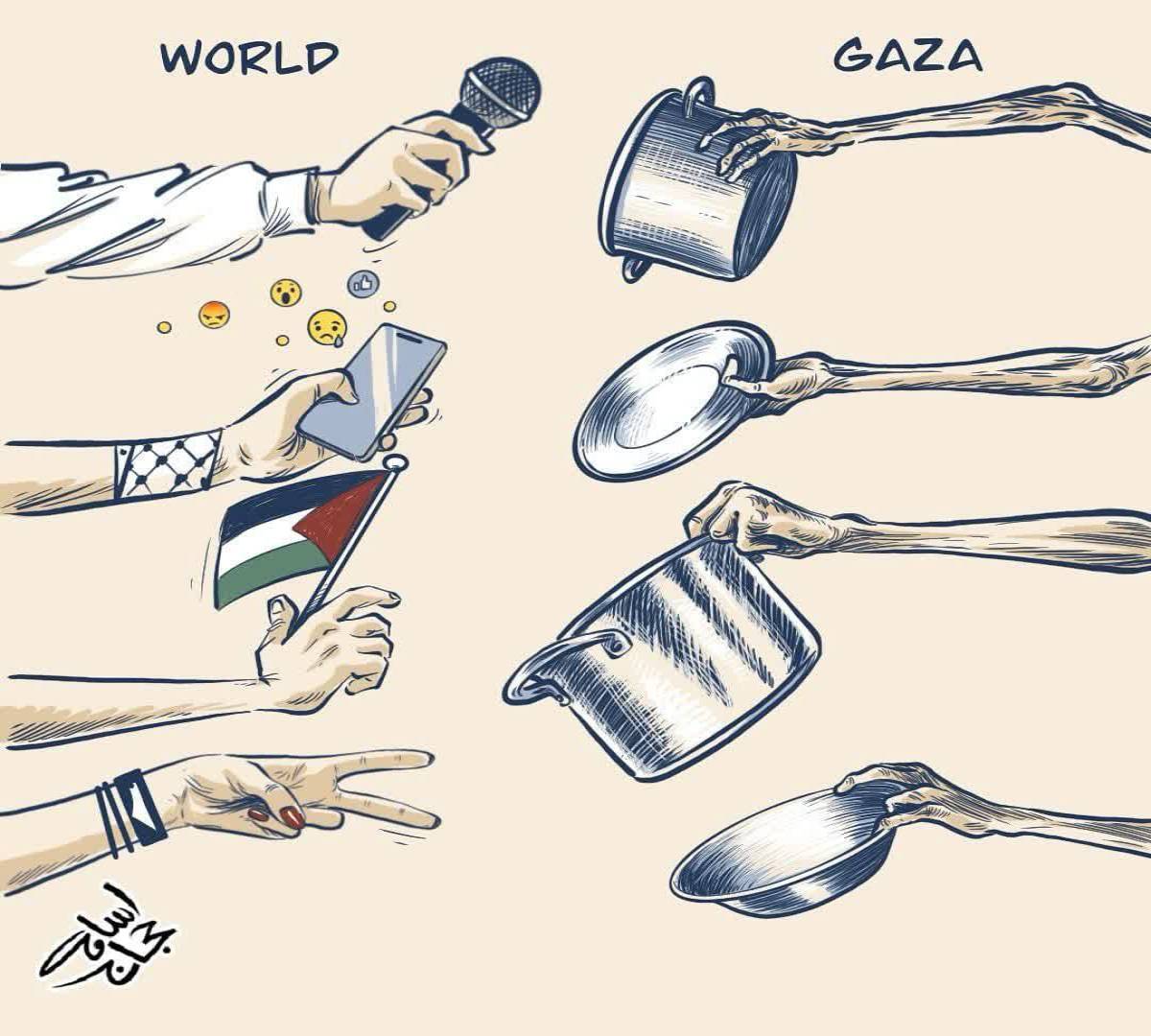 What did the world do about the hunger in Gaza