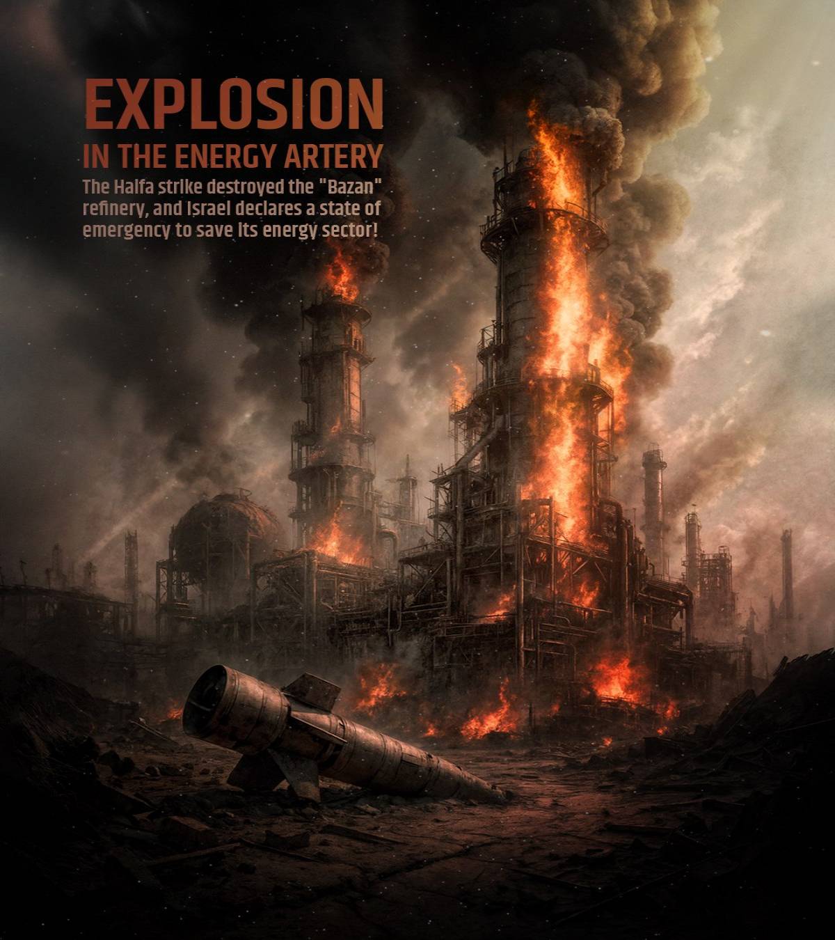 Explosion in the energy artery