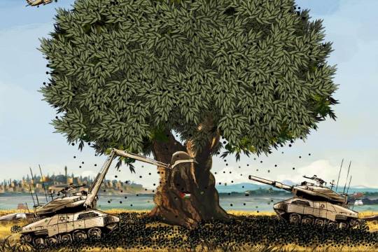 The destruction of olive trees by the Zionist regime