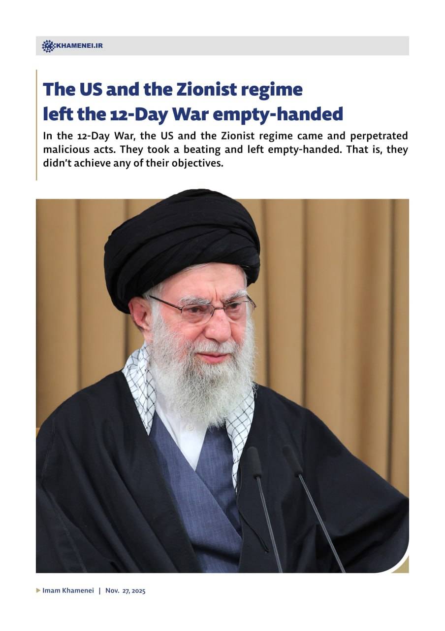 The US and the Zionist regime left the 12-Day War empty-handed